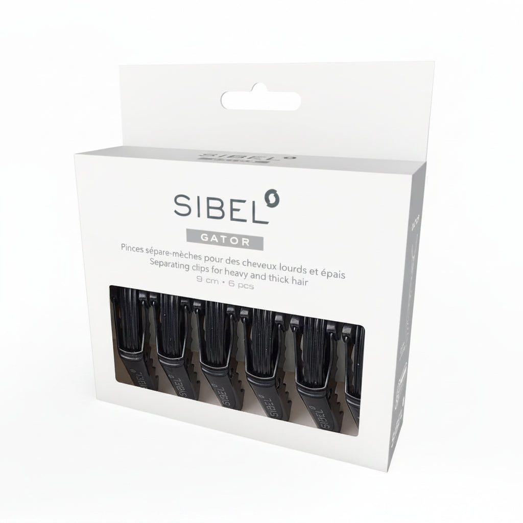 Sibel Gator Clips 6x9cm Black - Clame Profesionale Pentru Par