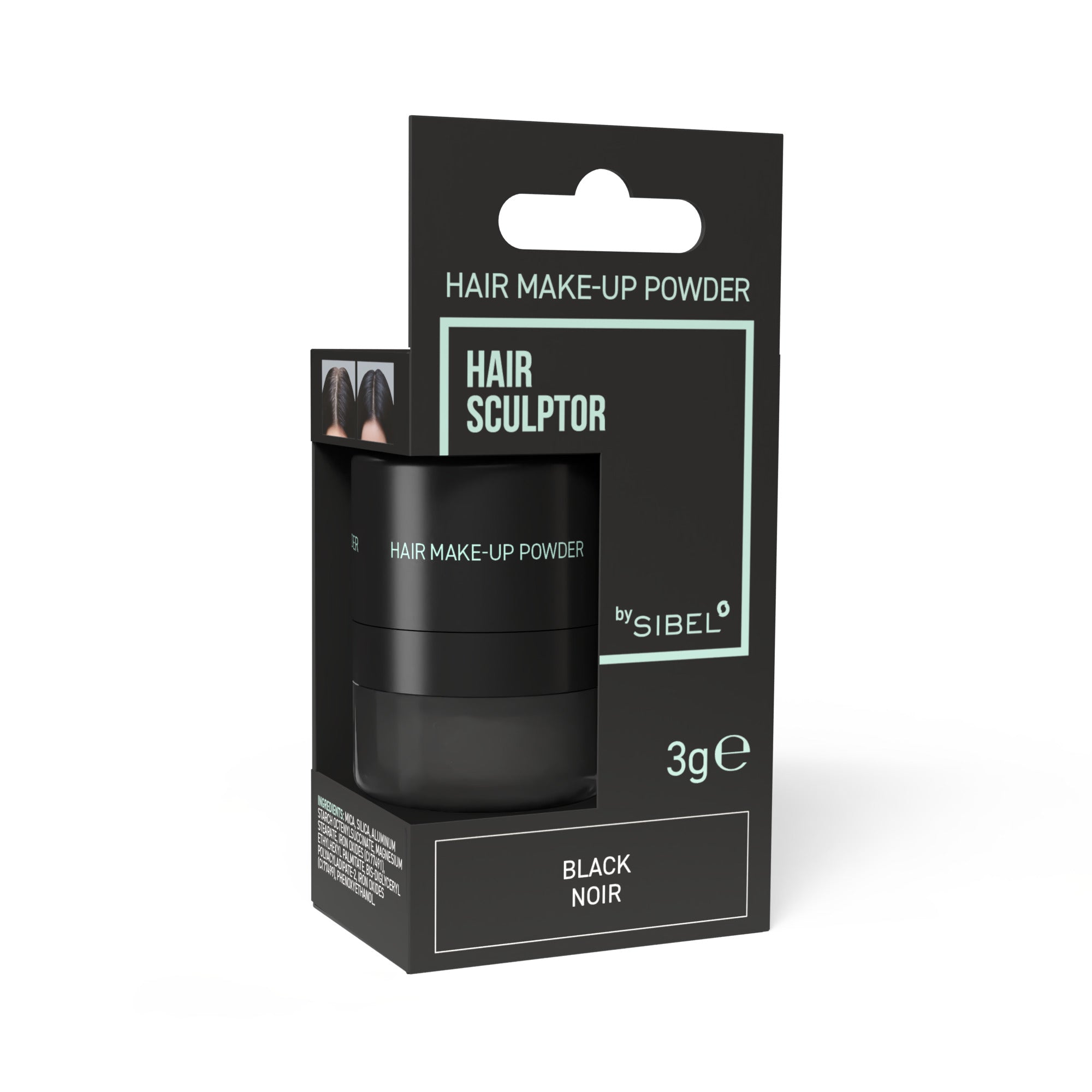 Sibel HS Hair Make-Up Powder Black 3g - Pudra Pentru Acoperirea Firelor Albe