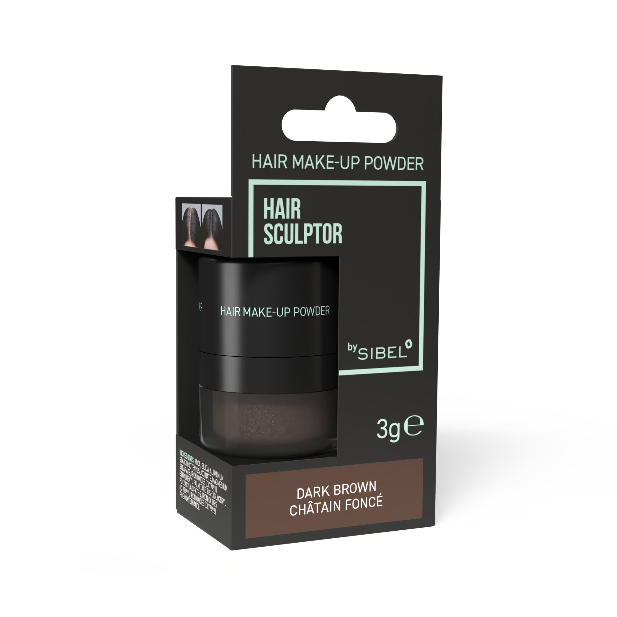 Sibel HS Hair Make-Up Powder Dark Brown 3g - Pudra Pentru Acoperirea Firelor Albe