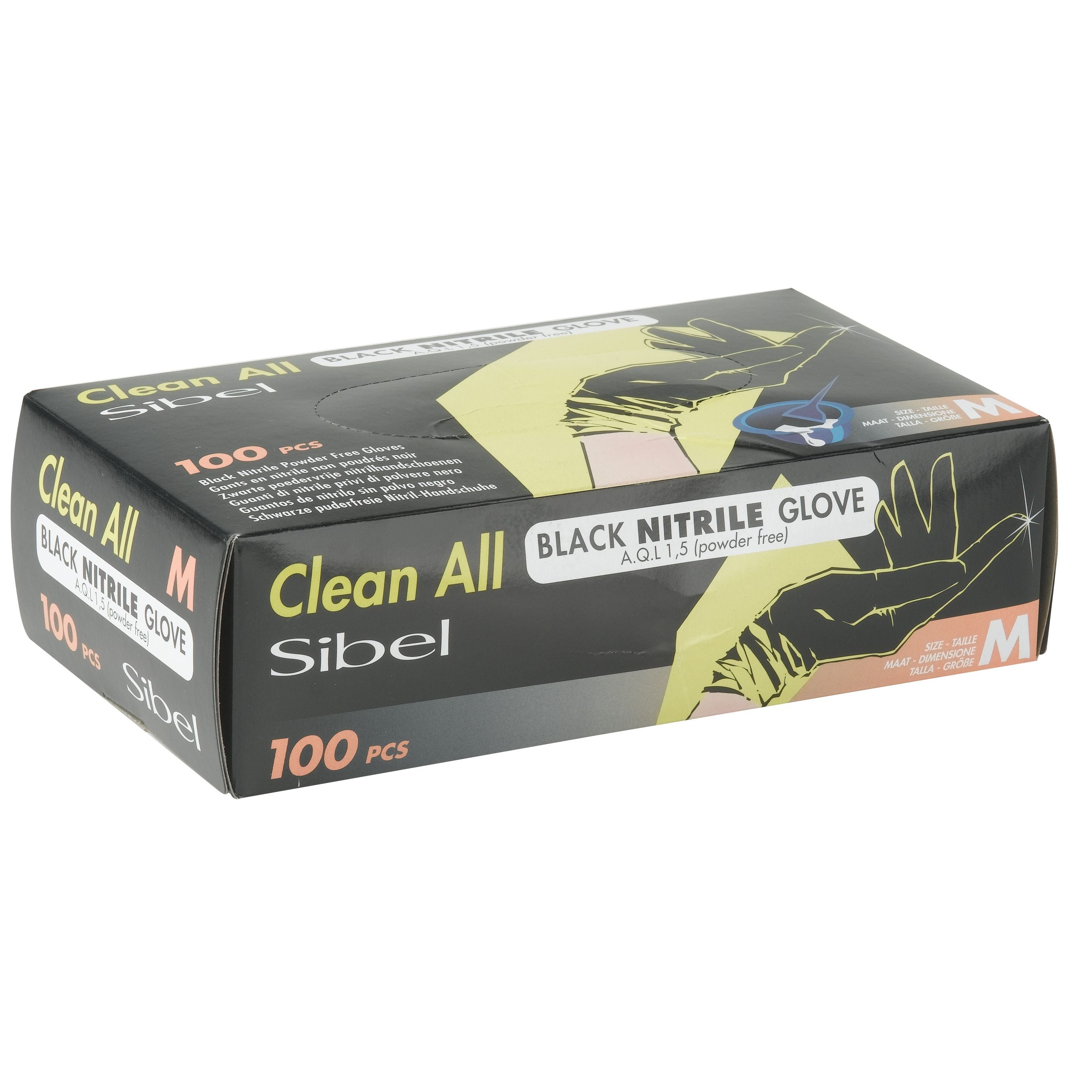 Sibel Nitrile Gloves Disposable Black M 100buc - Manusi Nitril Fara Pudra