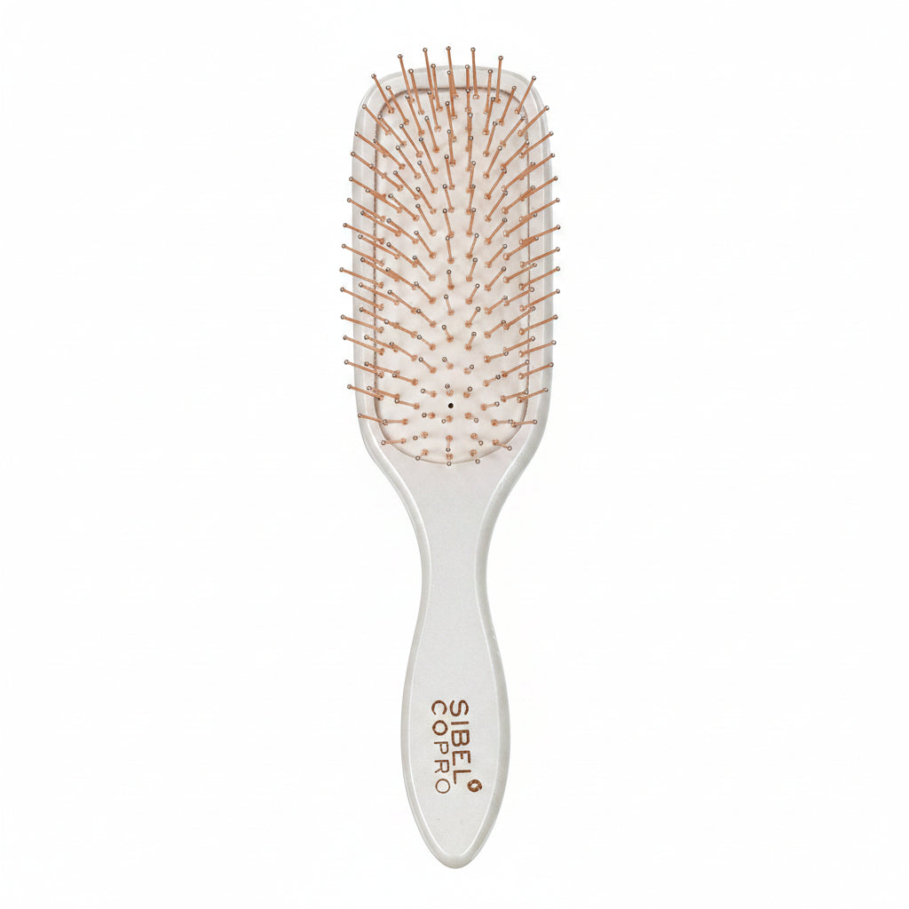 Sibel Flat Brush Copro Wooden M - Perie Profesionala cu Peri din Cupru