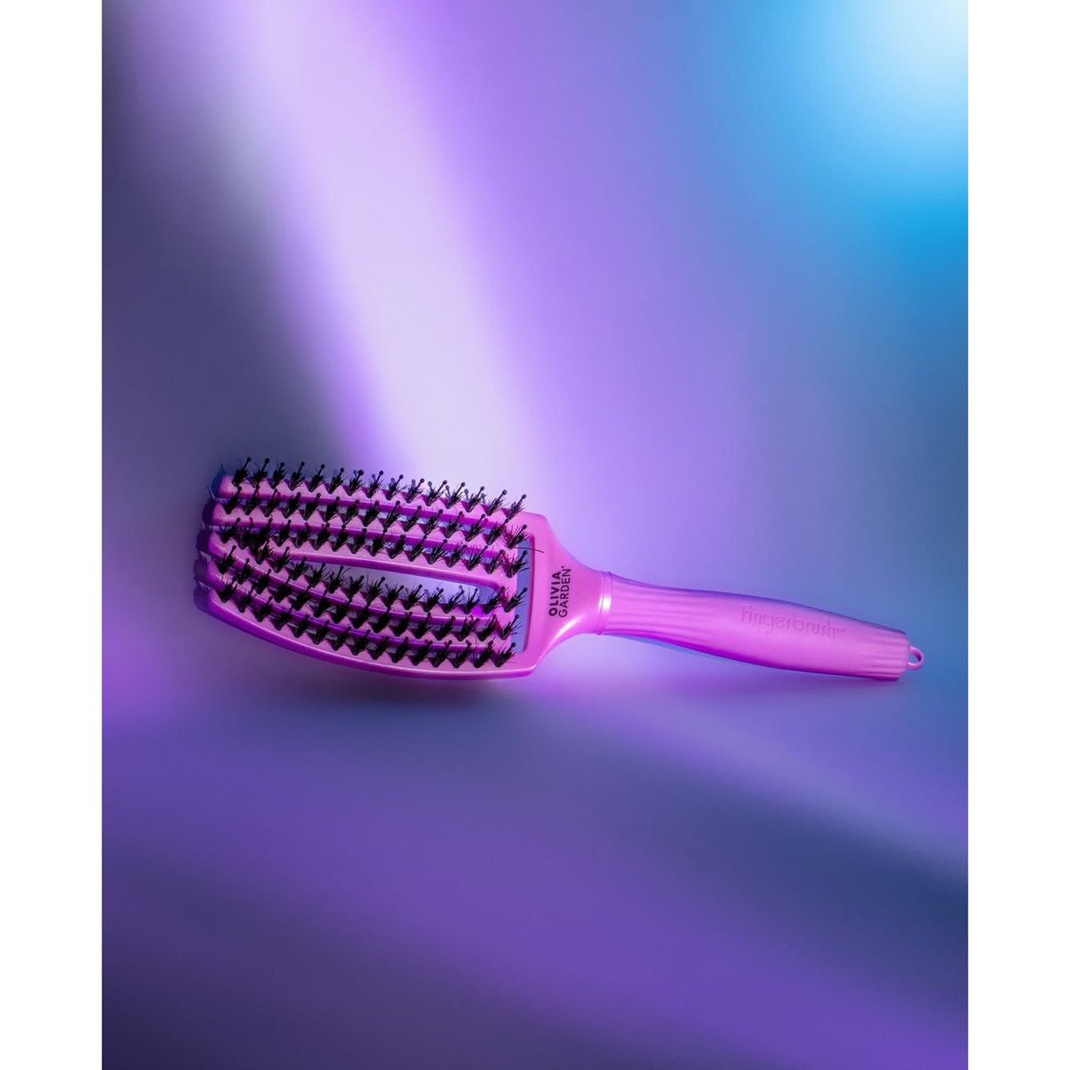 Olivia Garden Finger Brush Medium Combo Roz Celest - Perie de Par Paddle Descurcare - Beauty Lounge