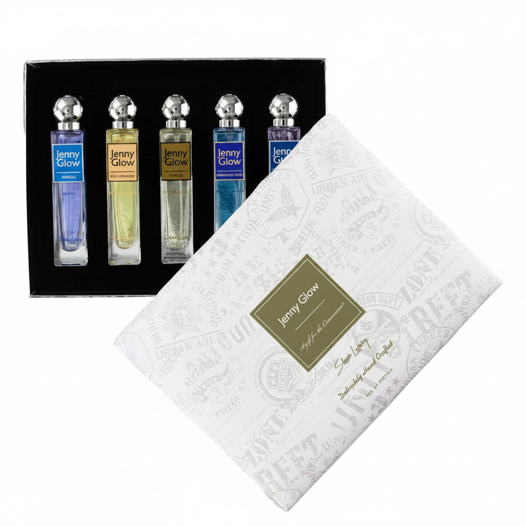 Sterling Set 5X30ml Jenny Glow White apa de parfum unisex un set elegant de parfumuri fresh florale si curate ideale pentru purtare zilnica si layering