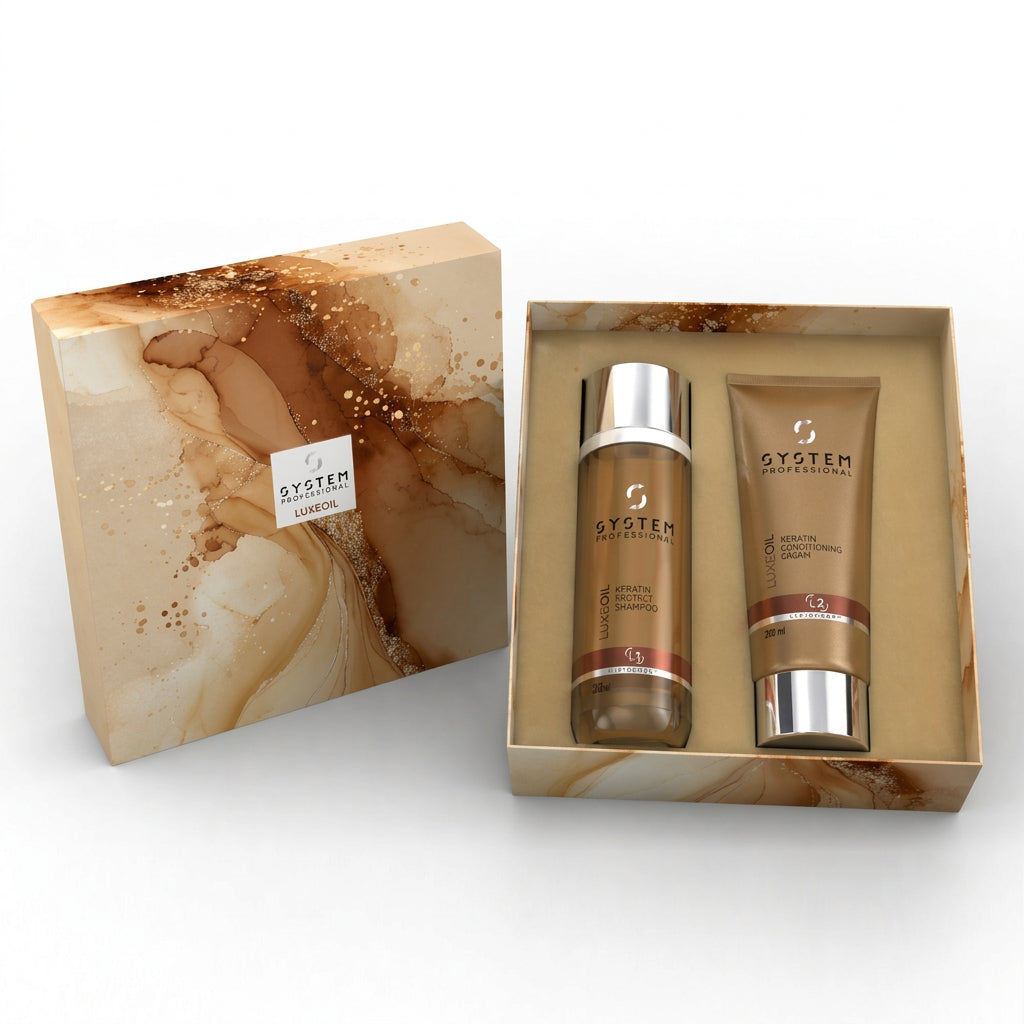 System Professional LuxeOil Set - Sampon 250ml + Balsam 200ml Pentru Hidratarea Parului