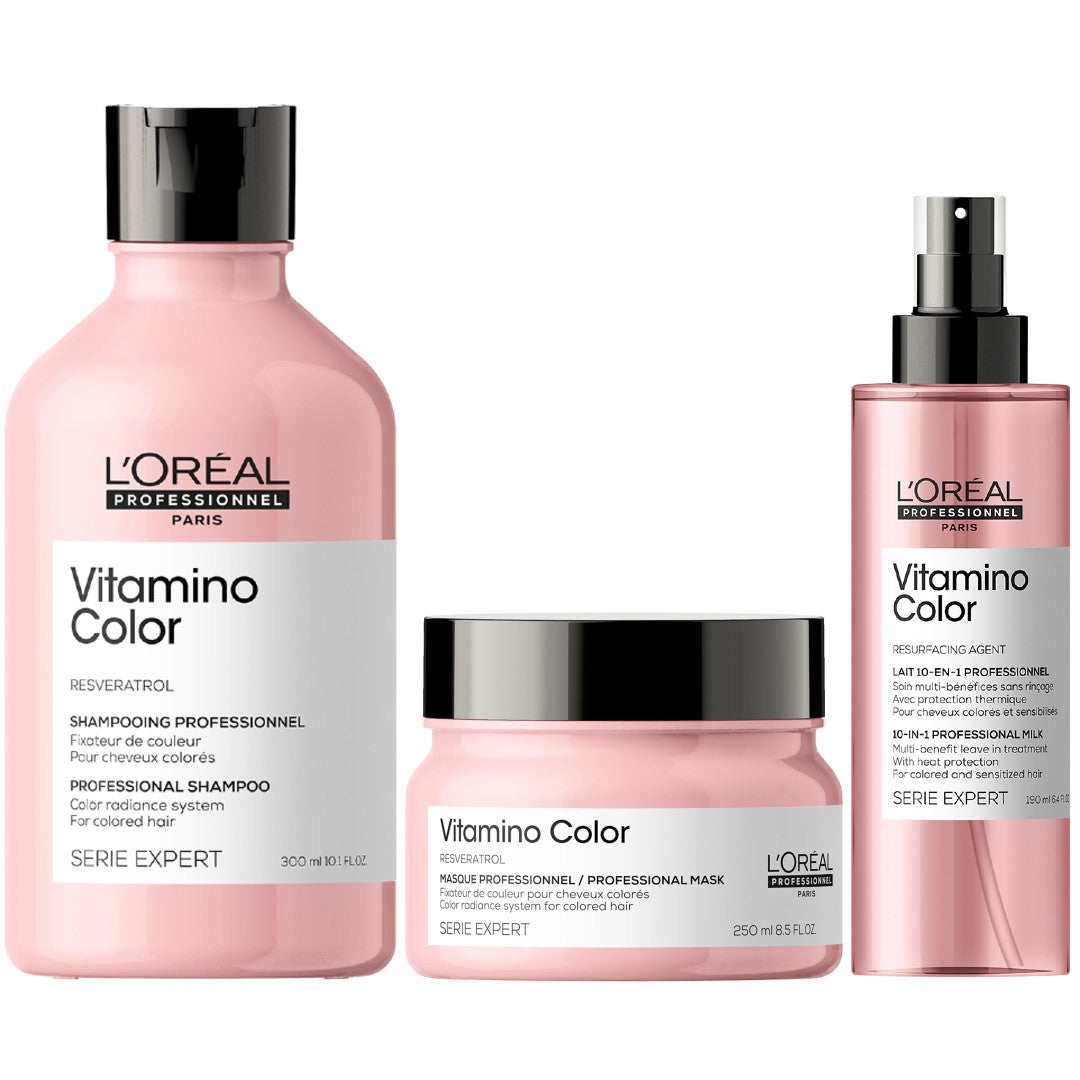 Set L’Oreal Vitamino Color Resveratrol - Sampon 300ml + Masca 250ml + Spray 190ml - Beauty Lounge
