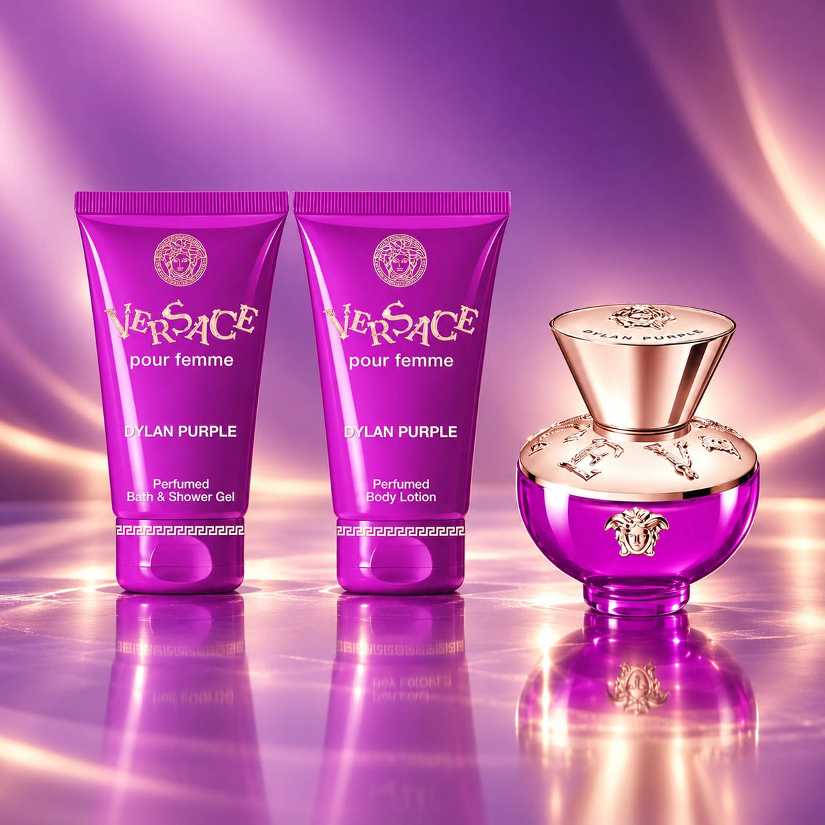 Versace Dylan Purple EDP 50ml + Lotiune de Corp 50ml + Gel de Dus 50ml - Set Cadou