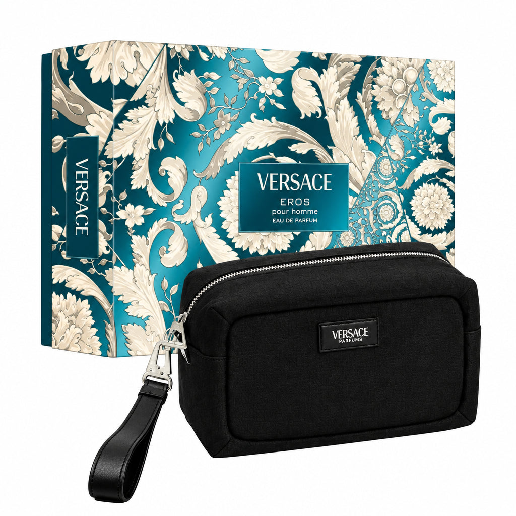 Versace Eros Set - Apa de Parfum 100 + Apa de Parfum 10ml + Geanta Cosmetica Pentru Barbati