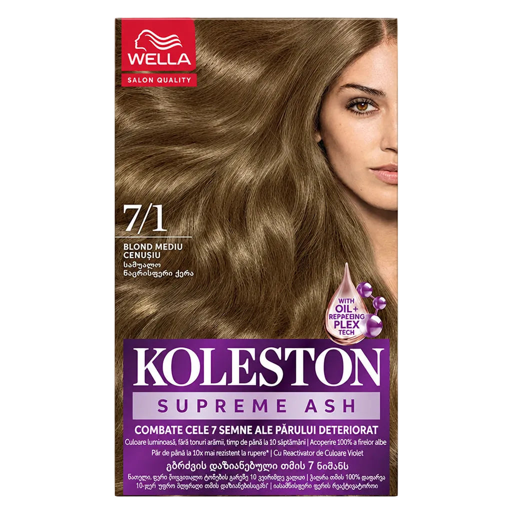 Wella Koleston Supreme 7/1 - Vopsea De Par Permanenta Blond Mediu Cenusiu
