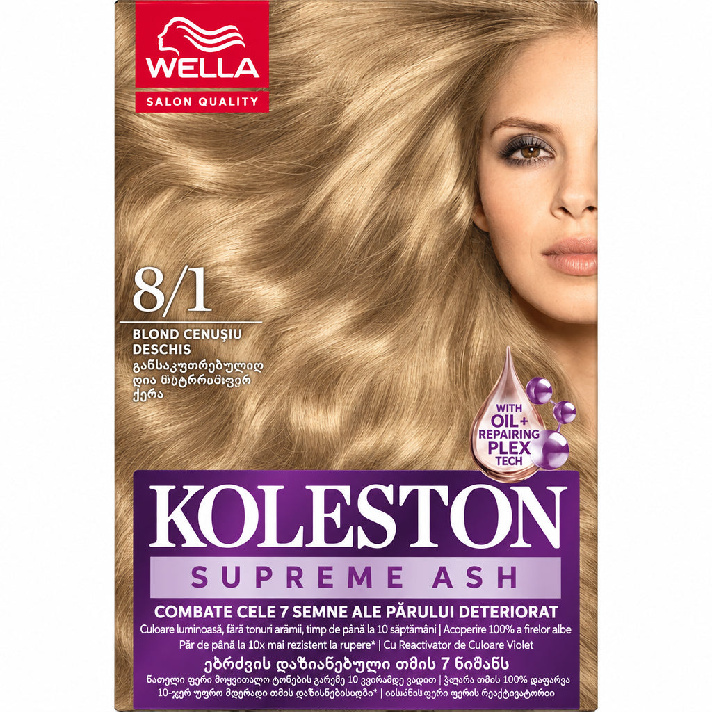 Wella Koleston Supreme 8/1 - Vopsea De Par Permanenta Blond Cenusiu Deschis
