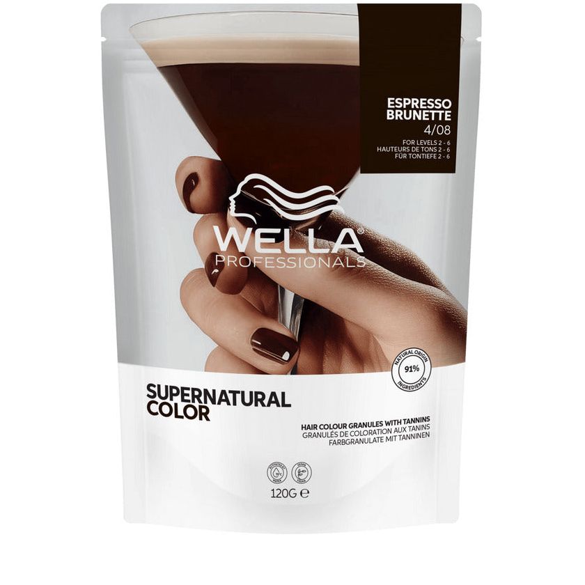 Wella Professionals Supernatural Color 4/08 Espresso Brunette 120g - Vopsea Semipermanenta Vegana - Beauty Lounge