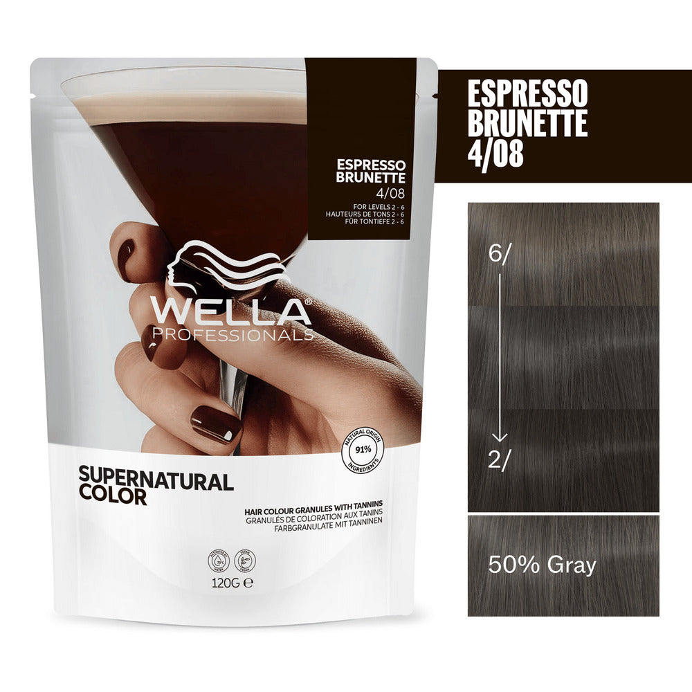 Wella Professionals Supernatural Color 4/08 Espresso Brunette 120g - Vopsea Semipermanenta Vegana - Beauty Lounge