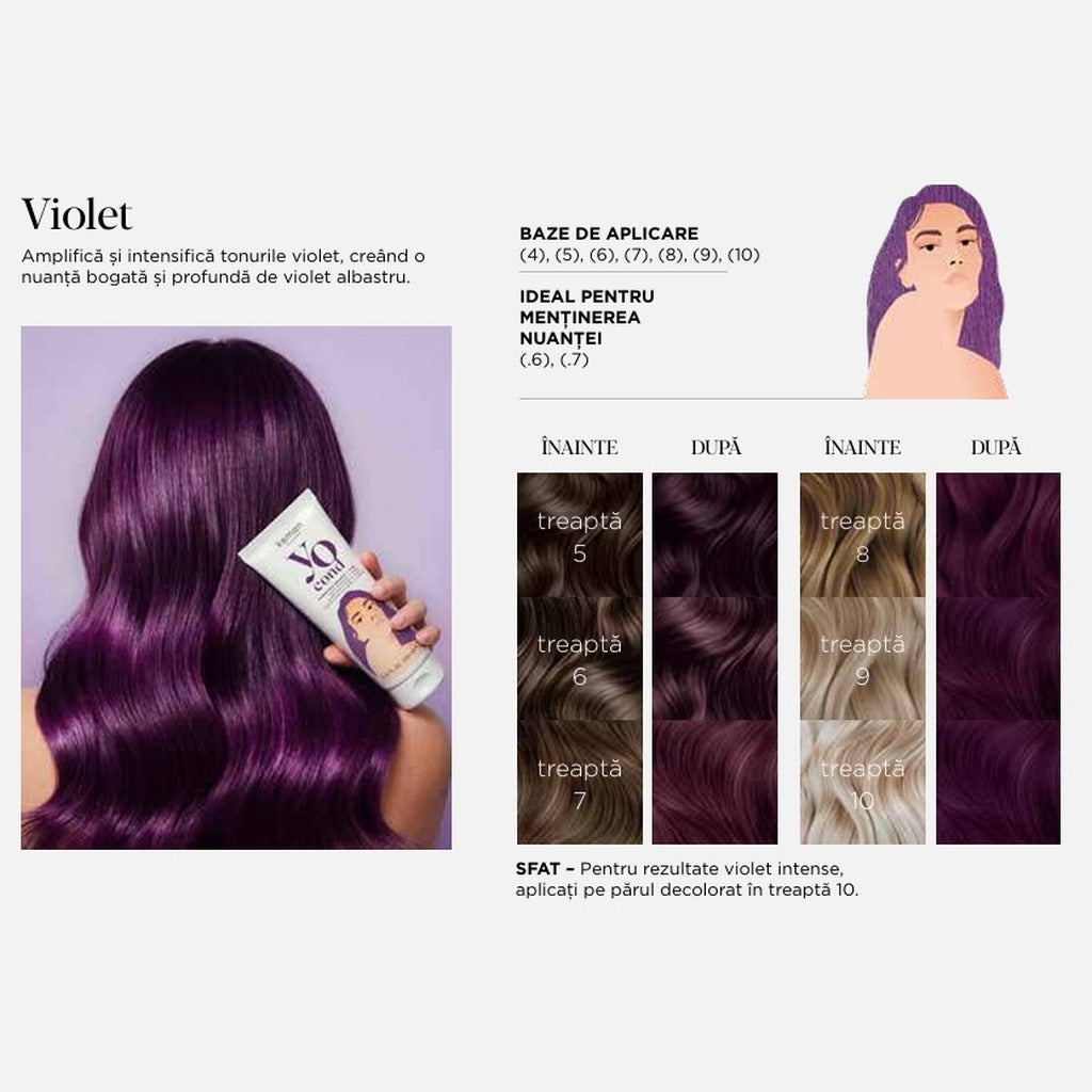 Kemon Yo Cond Violet 200ml - Balsam Nuantator Pentru Par Blond Deschis sau Decolorat