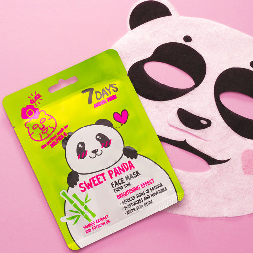 7DAYS Masca de Fata Animal Mask Sweet Panda Bambus & Ulei de Soia 28g - Reduce Petele Pigmentare