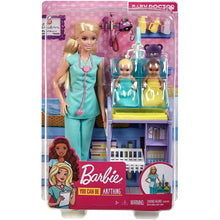 Încarcă imaginea în Galerie, Barbie Cariere Set cu Papusa Doctor Pediatru
