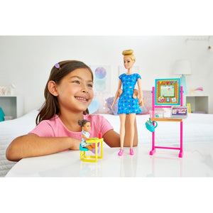 Barbie Cariere Set Mobilier cu Papusa Blonda Profesoara