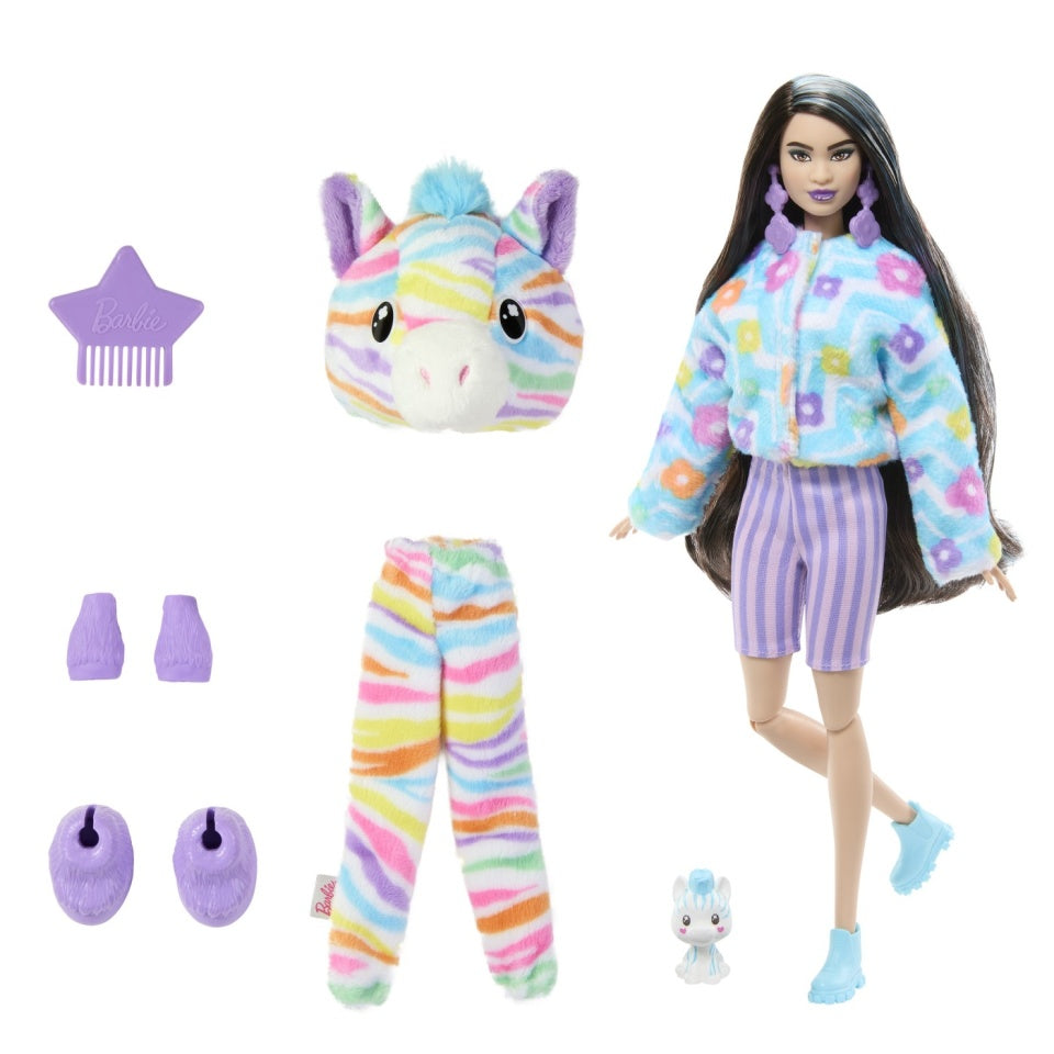 Barbie Papusa Cutie Reveal Zebra 33cm