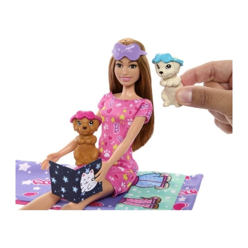 Barbie Papusa Family Set Petrecere cu 2 Catelusi 33cm