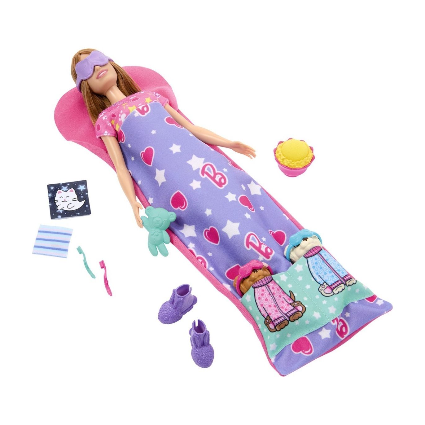 Barbie Papusa Family Set Petrecere cu 2 Catelusi 33cm