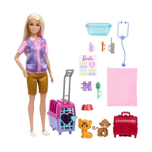 Barbie You Can Be Set Papusa cu Doua Animalute din Jungla