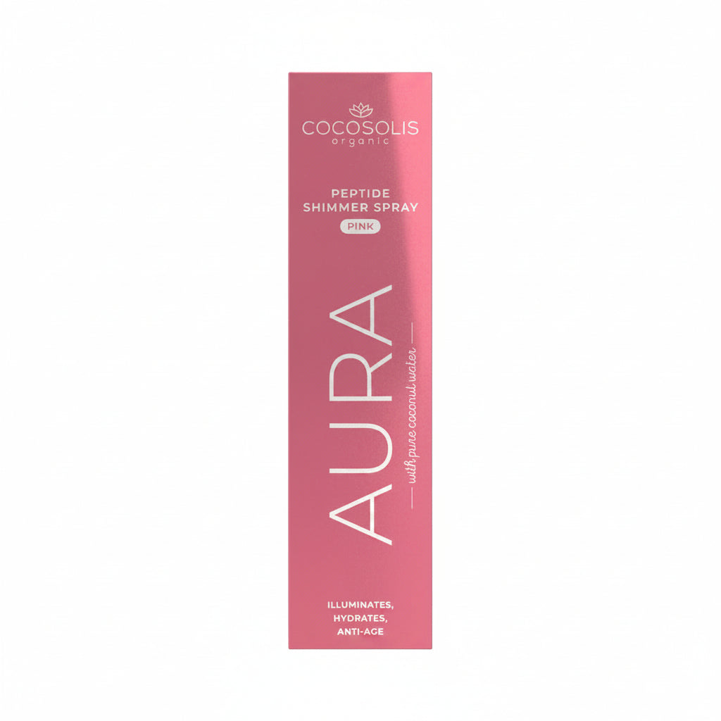 Cocosolis Aura Pink Peptide Shimmer Spray 100ml - Spray cu Peptide Pentru Fata, Corp si Par