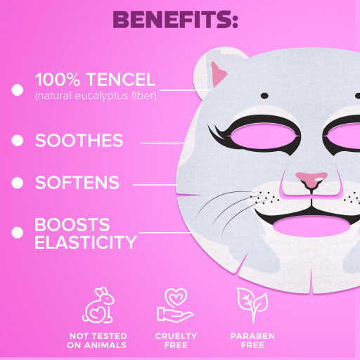 7DAYS Masca de Fata Animal Mask Pretty Kitty Zmeura & Lavanda 28g - Combate Semnele Oboselii