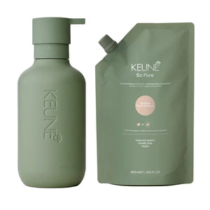 Keune Kit So Pure Polish - Dispenser + Sampon Anti-Frizz pentru Netezirea Parului 400ml