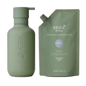 Keune Kit So Pure Cool - Dispenser + Balsam Neutralizator pentru Par Blond 400ml