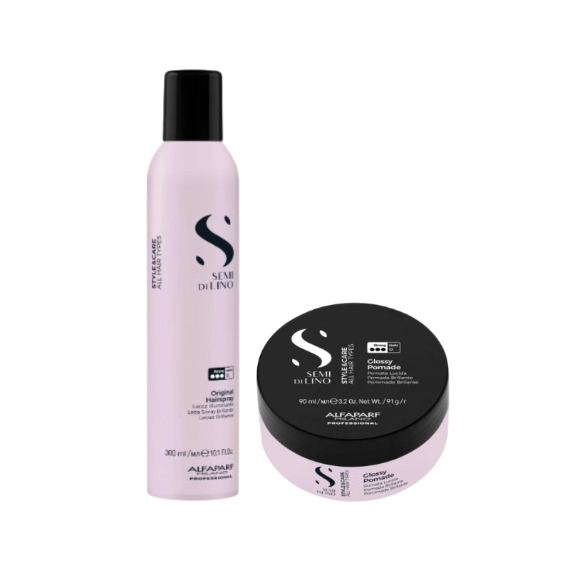 Set Alfaparf Semi di Lino - Fixativ 300ml si Ceara de Par 90ml