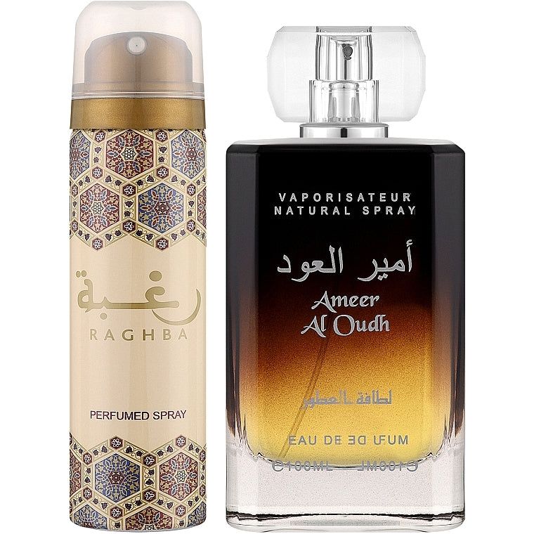 Lattafa Ameer al Oud - Set Unisex Apa de Parfum 100ml si Deodorant 50ml
