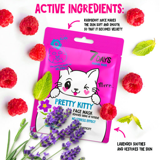 7DAYS Set Cadou Animal Mask Pretty Kitty Mix Funny Beauty