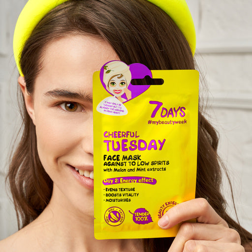 7DAYS Masca de Fata Cheerful Tuesday Pepene & Menta 28g - Masca Revigoranta