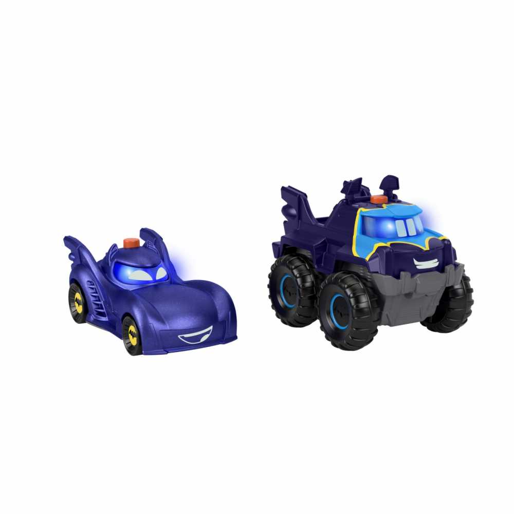 Fisher Price Batwheels Set 2 Masinute cu Lumini Redbird si Batwing Albastru