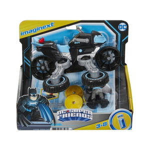 Fisher Price Imaginext DC Super Friends Vehicul Motocicleta cu Figurina Batman cu Costum Gri