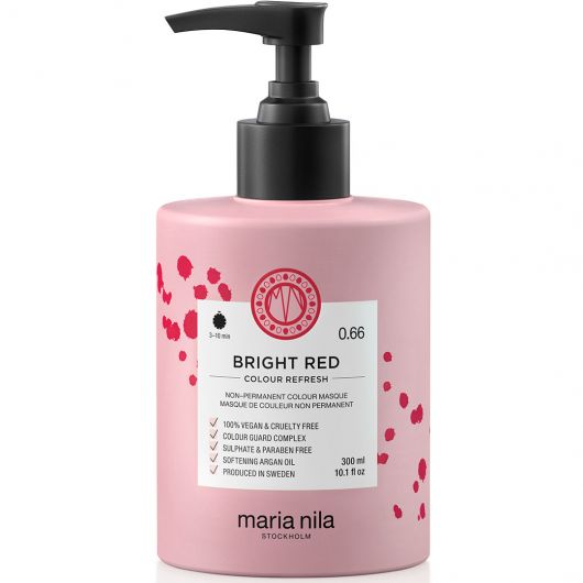 Maria Nila Colour Refresh Bright Red 0.66 - Masca de Par Nuantatoare 300ml - Beauty Lounge