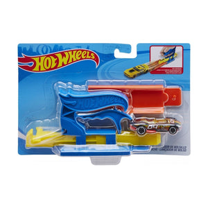 Hot Wheels Set Lansator Portabil Albastru si Masinuta