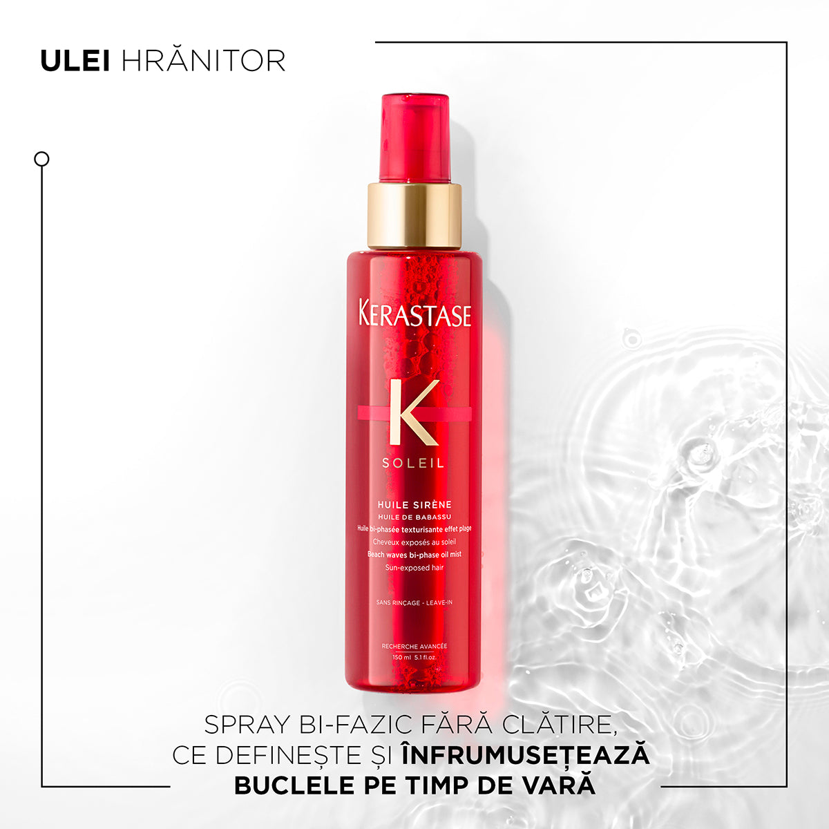Kerastase Soleil Huile Sirene 150ml - Ulei Bifazic cu Protectie Termica Pentru Vara