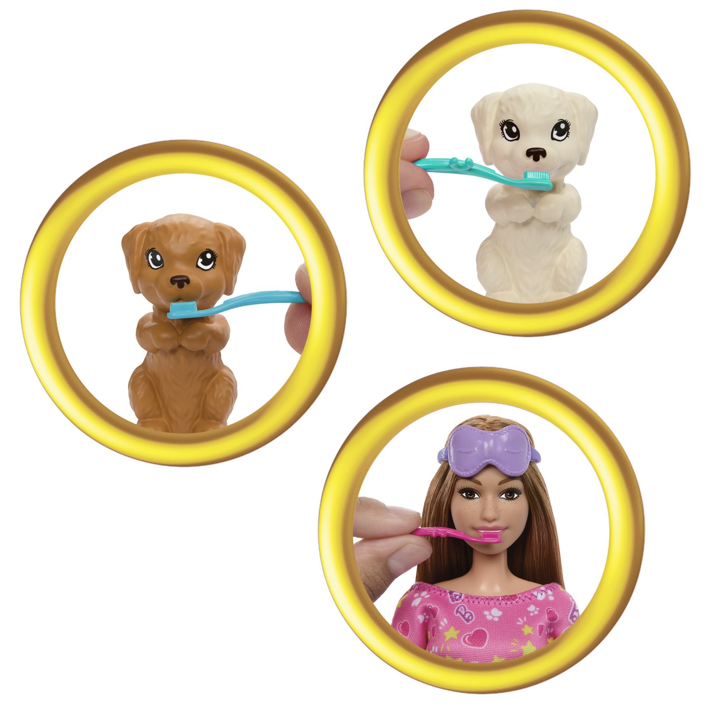 Barbie Papusa Family Set Petrecere cu 2 Catelusi 33cm