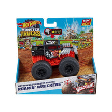 Încarcă imaginea în Galerie, Hot Wheels Monster Truck Roarin Wreckers Bone Shaker cu Functii si Sunete
