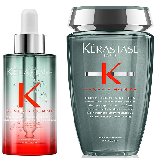 Set Kerastase Genesis Homme Duo Serum 90ml si Sampon Bain de Force Quotidien 250ml