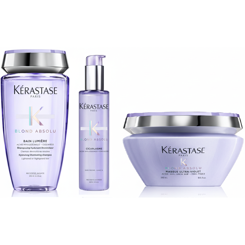 Set Kerastase Blond Absolu Trio – Sampon 250ml + Ser Cicaplasme 150ml + Masca 200ml - Beauty Lounge