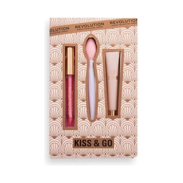 Makeup Revolution Kiss & Go Lips - Set pentru Machiajul Buzelor
