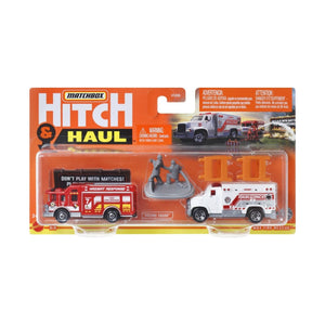 Matchbox Hitch&Haul Set 2 Vehicule Mbx Fire Rescue Hazard Squad Mbx Ambulance