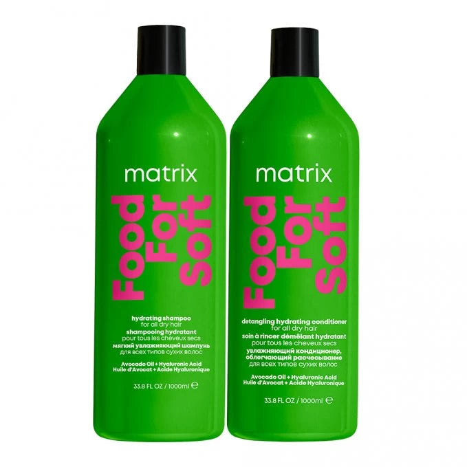 Set Matrix Food For Soft Sampon 1000ml si Balsam 1000ml - Beauty Lounge