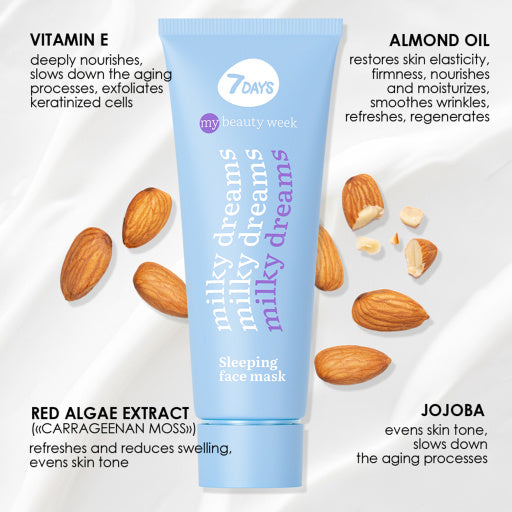 7DAYS Masca de Noapte My Beauty Week Milky Dreams Sleeping 80ml - Hidratare Intensa