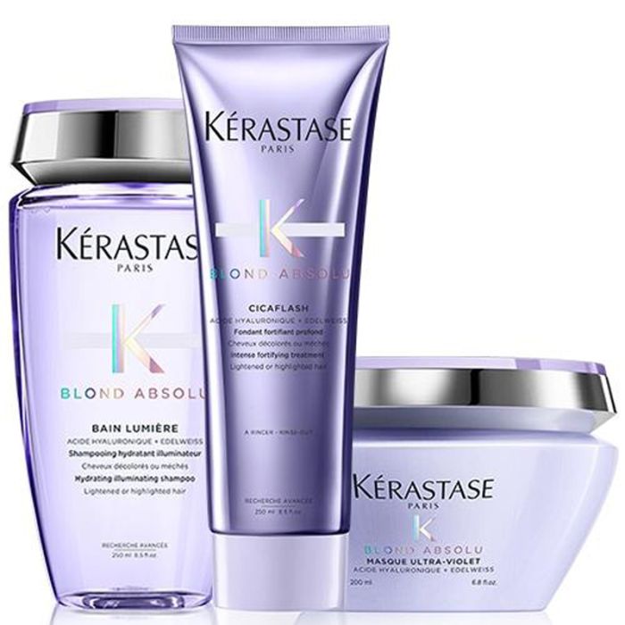 Set Kerastase Blond Absolu - Sampon Bain Lumiere 250ml Balsam 250ml si Masca 200ml