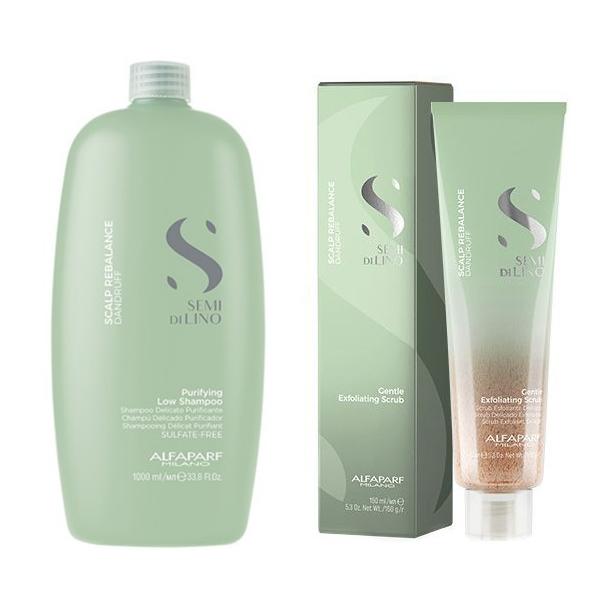 Set Alfaparf Milano Scalp Rebalance - Sampon 1000ml si Scrub Exfoliant 150ml