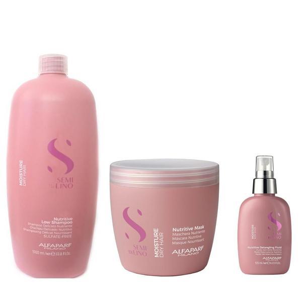 Set Alfaparf Milano Semi Di Lino Moisture - Sampon - Masca - Tratament - Beauty Lounge