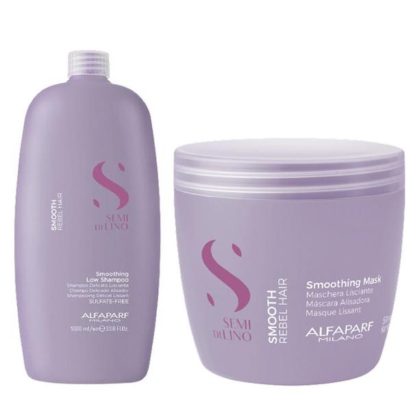 Set Alfaparf Milano Semi Di Lino Smoothing - Sampon 1000ml si Masca 500ml