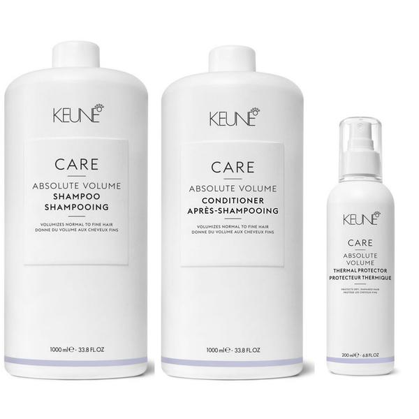 Set Keune Absolute Volume - Sampon 1000ml Balsam 1000ml si Spray 200ml