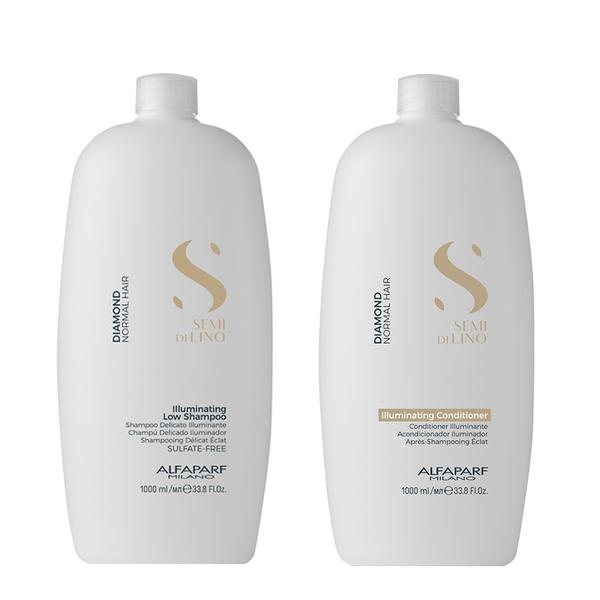 Set Alfaparf Milano Diamond Illuminating - Sampon 1000ml si Balsam 1000ml - Beauty Lounge